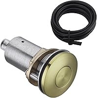 Vista 12 de BESTILL Botón de interruptor de aire de eliminación de basura en la parte superior del fregadero con manguera de aire de 5 pies, botón de Oro