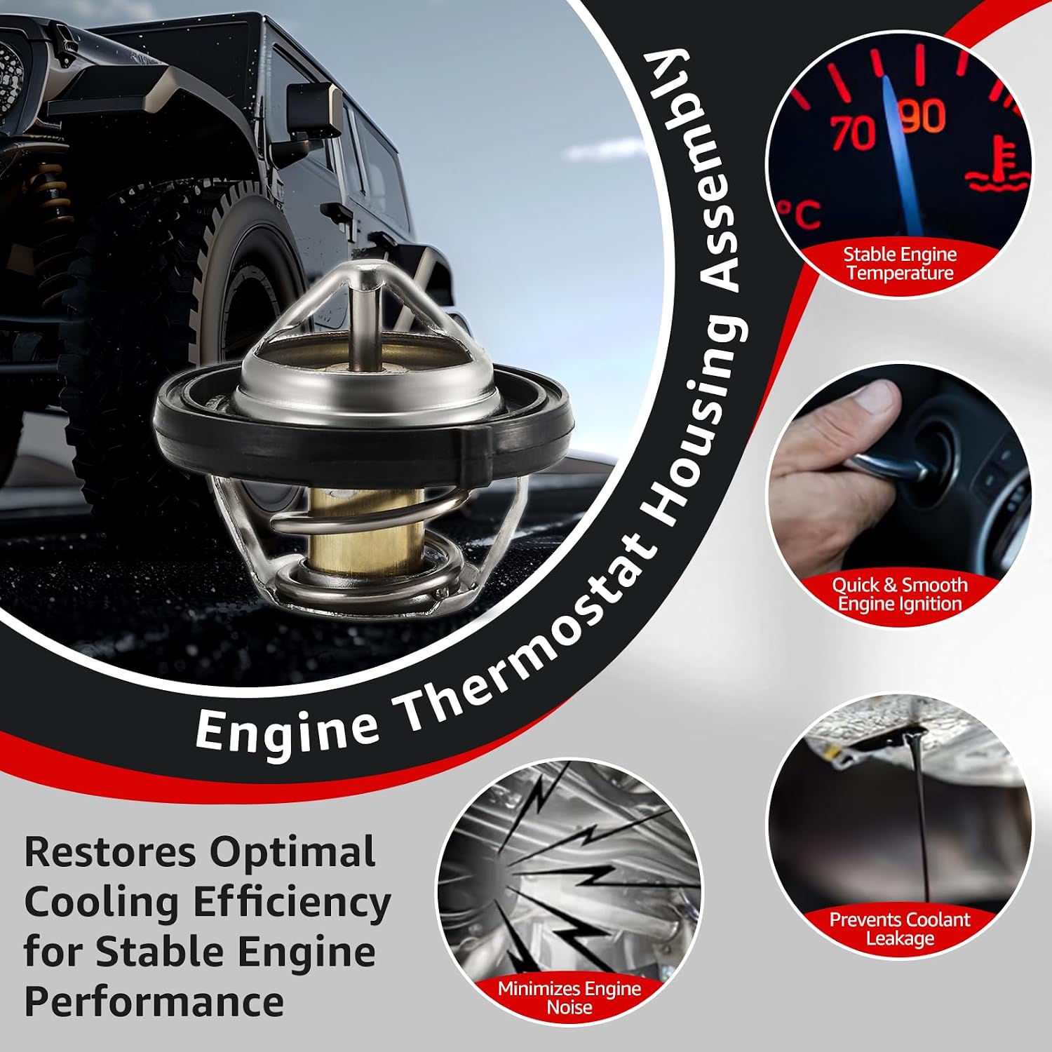 68003582AB Upgraded Aluminium Engine Coolant Thermostat Housing W/Sensor Compatible with Dodge Avenger Journey Caliber Chrysler 200 Sebring Jeep Compass Patriot DOHC 4Cyl 2.4L 2.0L