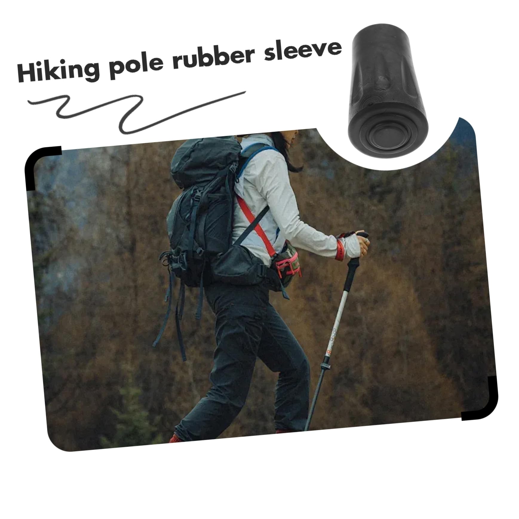 WOONEKY 50stücke Trekkingstock Gummispitzen rutschfeste Schutzhüllen Für Wanderstöcke Und Skistöcke Ersatzspitzen Für Sicheres Trekking Und Wandern Einsetzbar