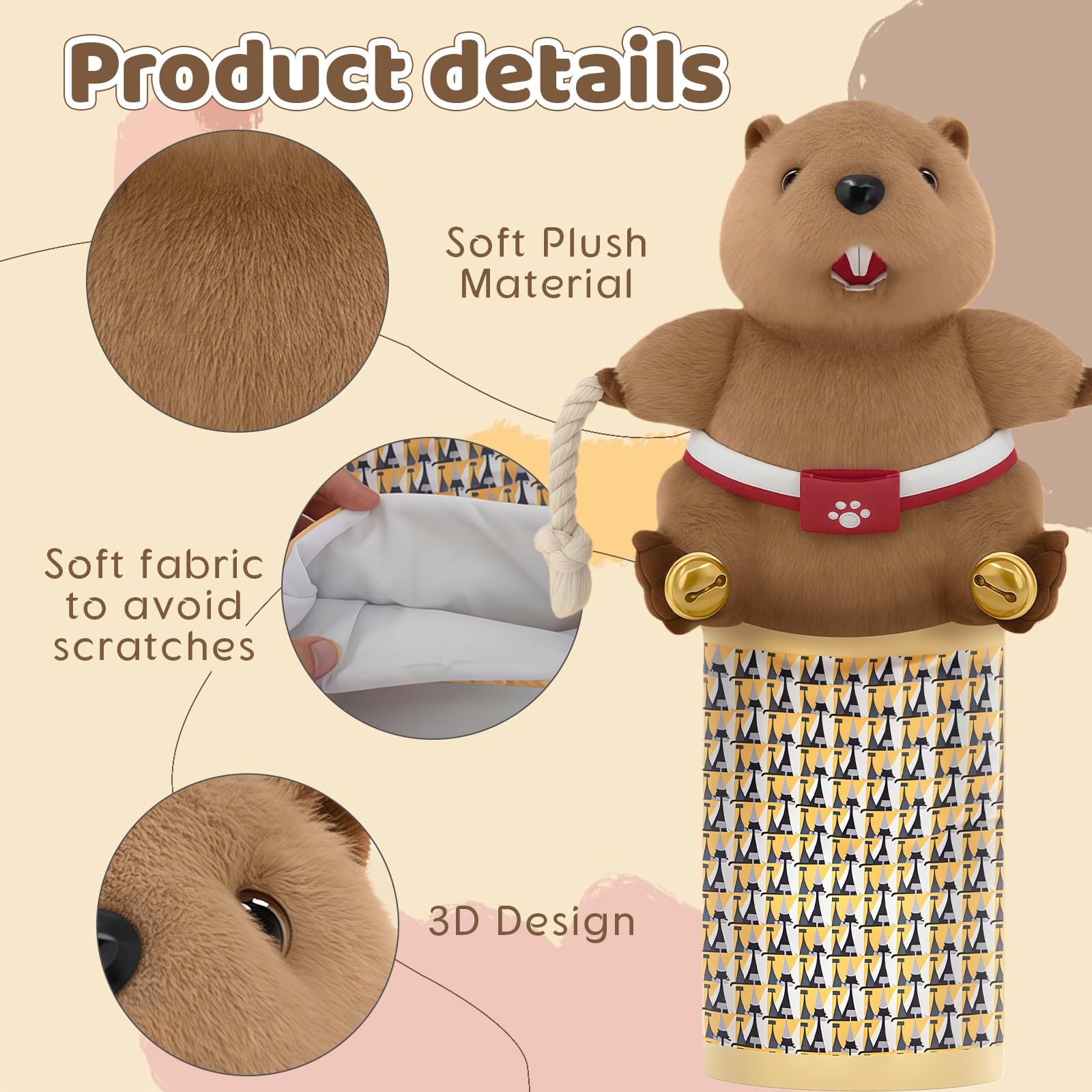 Katzen-Wrestling-Handschuh, marioneta de Lucha para Gatos con Acolchado Resistente para un Juego Interactivo Seguro, Juguete con Teaser para Gatos y Campana para Entrenamiento
