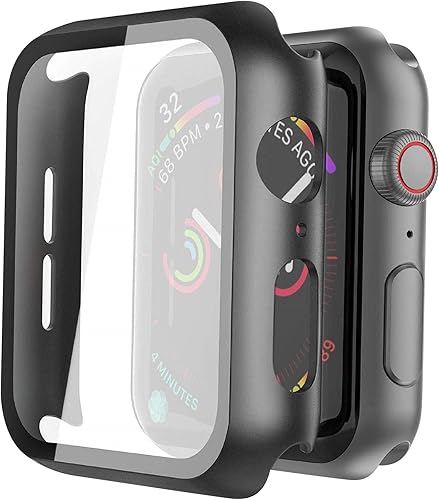 Miniatura 59 de Misxi Paquete de 2 fundas rígidas de PC con protector de pantalla de vidrio templado compatible con Apple Watch Series 3 y 2, 42mm, funda protectora