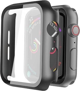 Misxi Negro Fundas Apple Watch Serie 6 / SE/Series 5 / Serie 4 40mm con  Protector de Pantalla Cristal Templado [2-Piezas], HD Protección Completa  Carcasa para iWatch - Negro : Amazon.es: Electrónica