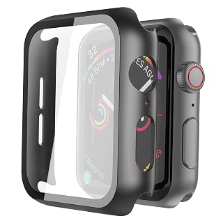 Misxi 2 Pack Hard PC Case with Tempered Glass Screen Protector Compatible with Apple Watch SE 3 (2025) SE 2 SE Series 6 Series 5 Series 4 40mm, Black - Amazon product rated Grade A