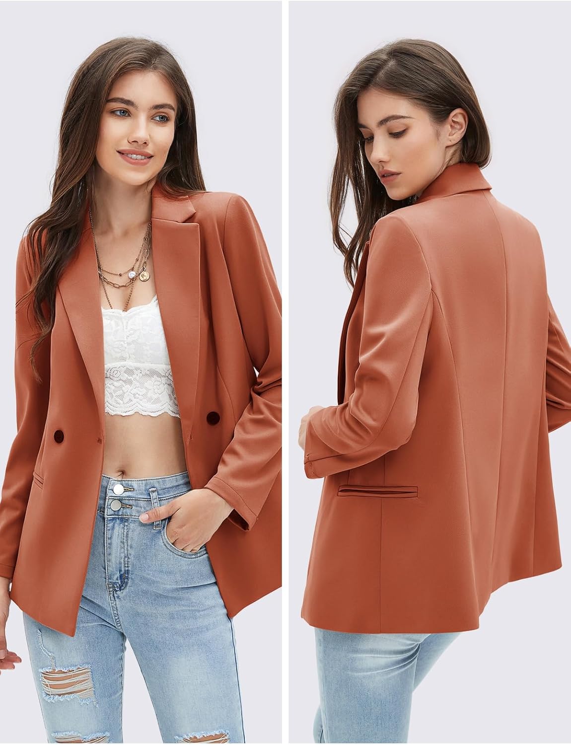 EXLURA Women's Business Casual Blazers Lightweight Long Sleeve Knit Lapel Loose Fit Work Office Suit Jackets with Pocket 2025 - Image 4