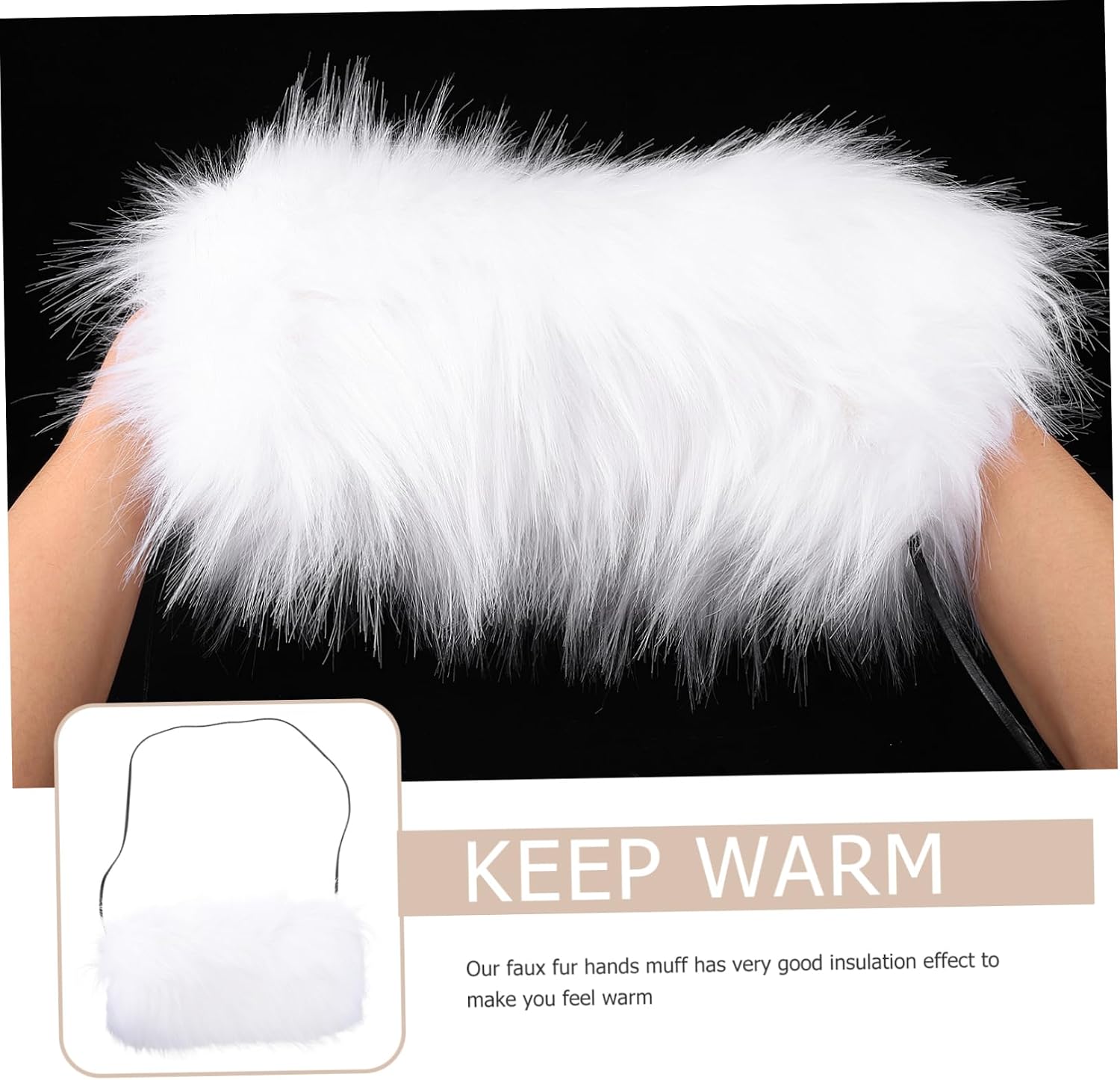 POPETPOP Hand Warmer Womens Winter Gloves Hanging Warmer Pouch Plush Outdoor Bolster Small Cushion Muff Fluffy