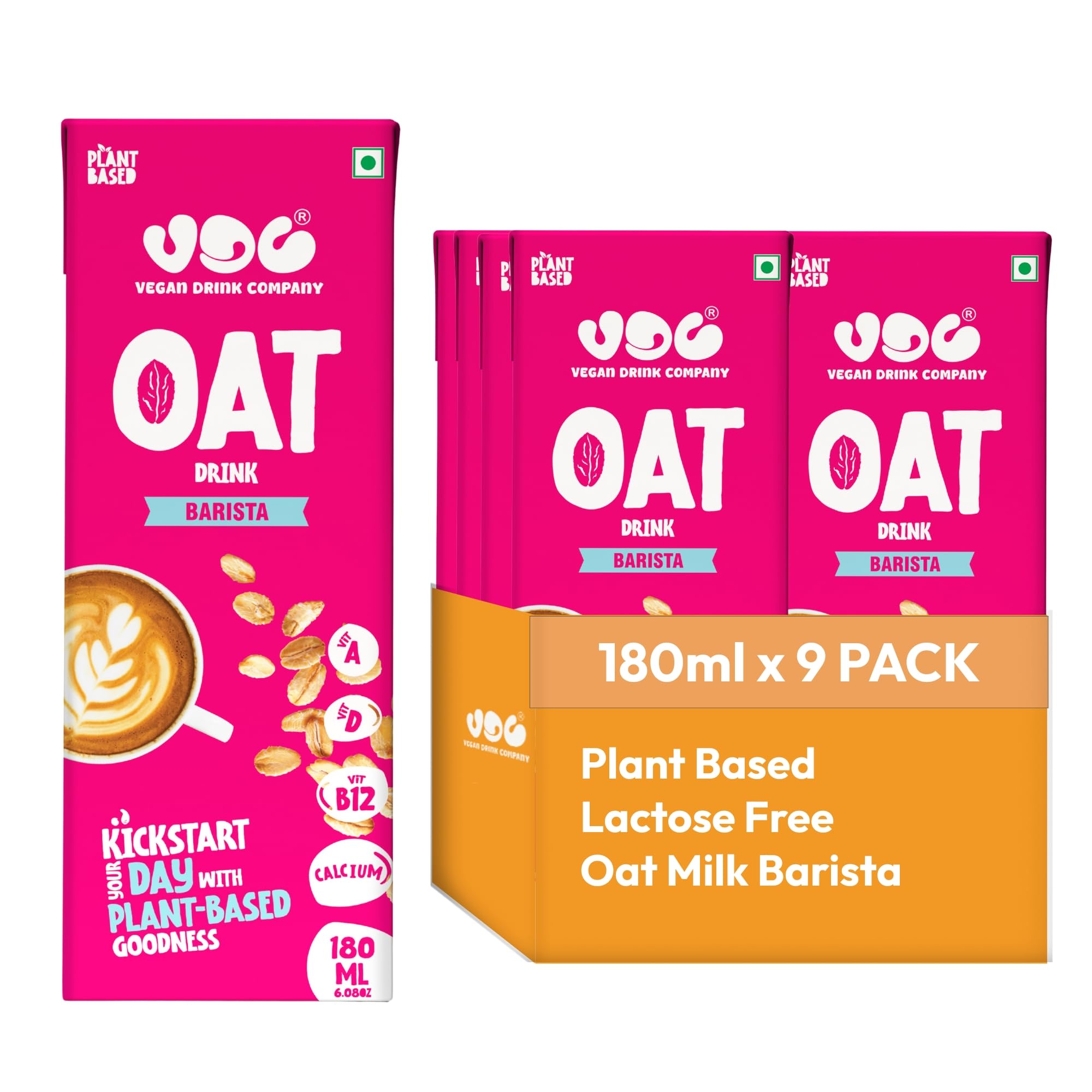Vegan Drink Company Oat Barista Milk - 180 ml x Pack of 9 | Ready-to-Use Plant-Based, Lactose-Free, – Perfect for Coffee, Tea & Smoothies | Rich in Vitamins A, D & B16-picture-24