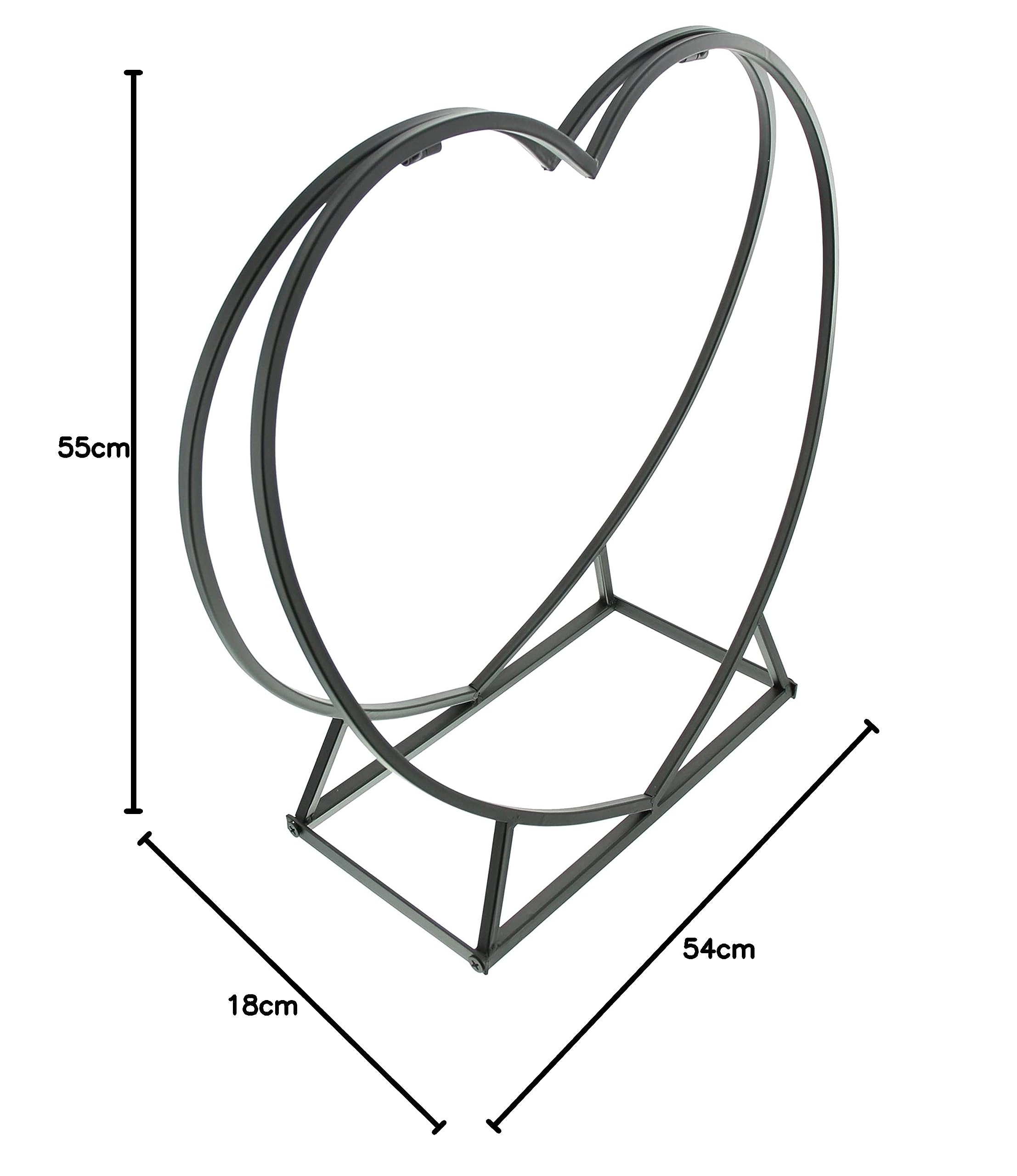 FRANK FLECHTWAREN Kaminholzständer in Herz Form, Kaminholzhalter, Kaminholzkorb, Kaminholzregal Herz, Hochzeitsgeschenk, Romantik, Valentin, 55 x 18 x 54 cm Herzform