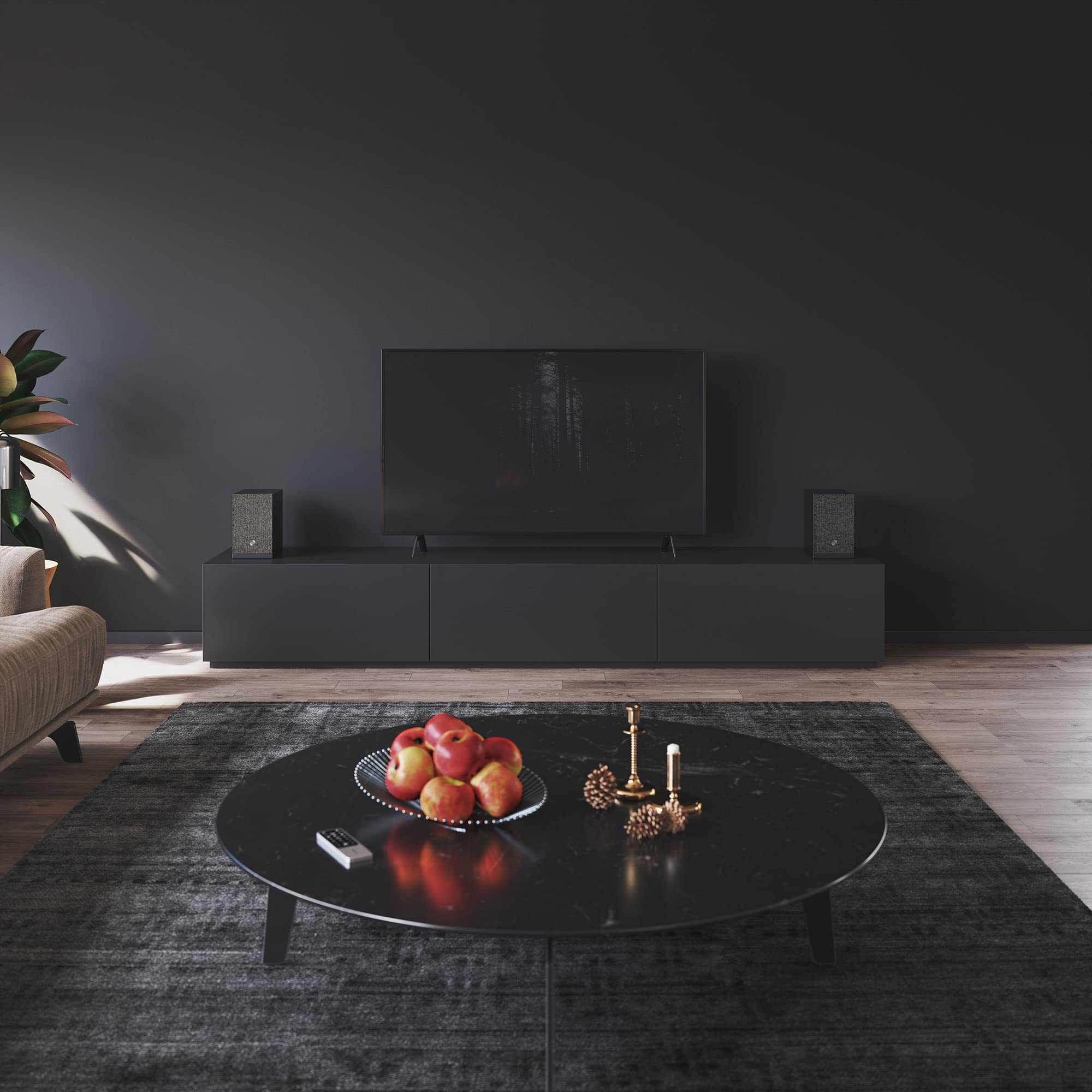 Audio Pro Altavoces Bluetooth y WiFi Inalámbricos Multiroom - Speakers Estéreos de Entretenimiento en Casa con AirPlay2, Google Cast, Spotify Connect y HiFi - Instalación Estantería A28 - Negro