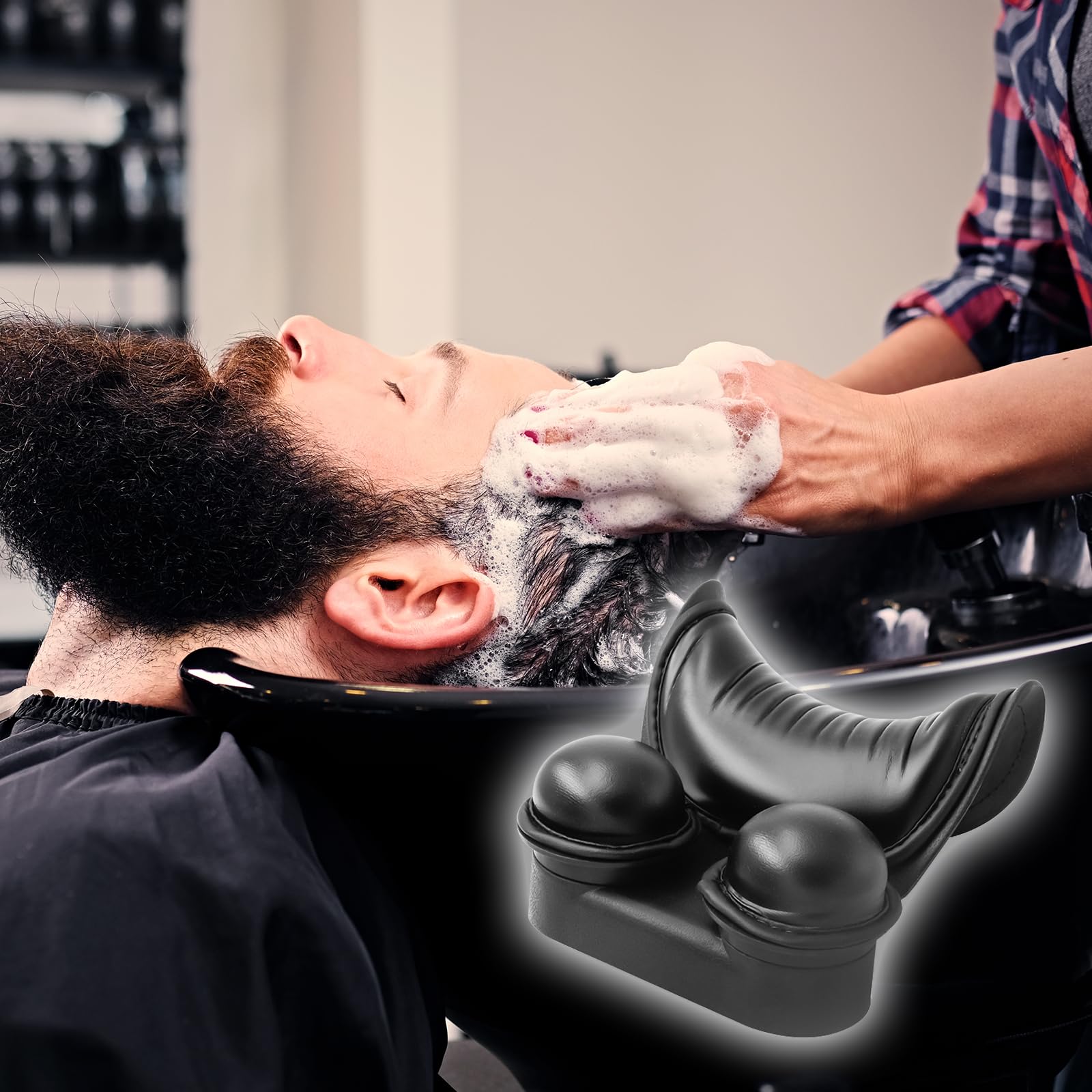 Collo Shampoo Cuscino, Poggia Collo per Lavatesta, Poggiatesta per Lavare Capelli, Shampoo Bowl Cuscino per il collo Shampoo Ciotola Cuscino per il Collo Cuscino di Sostegno del Collo del Silicone