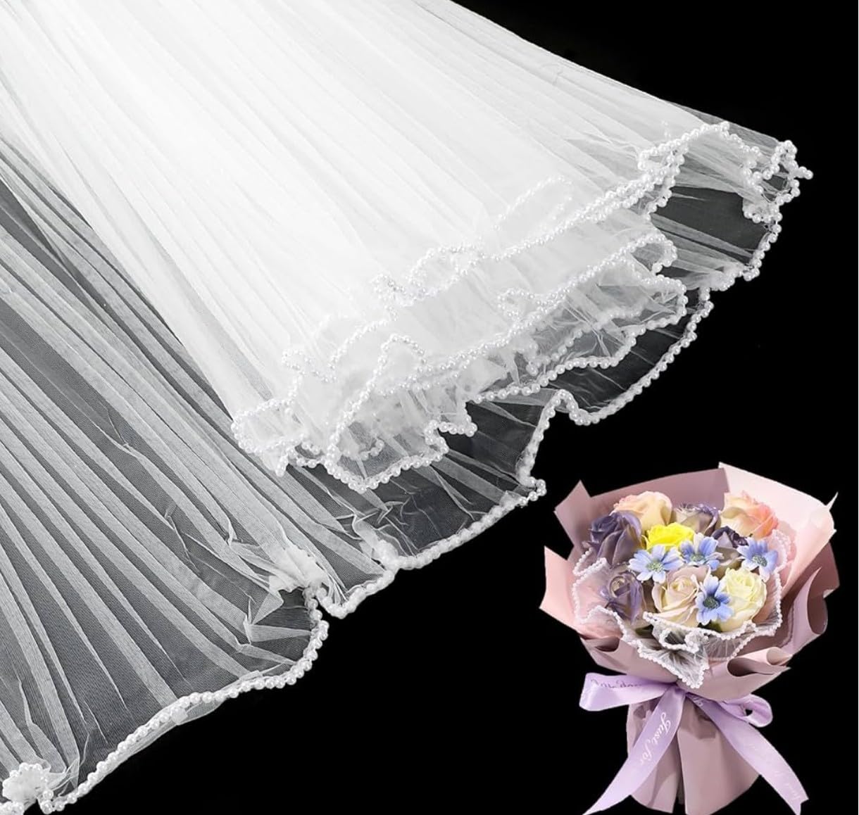 VRB Dec 2 Pcs (4 Yard/pcs) Floral Mesh Roll for Gift Wrapping, Flower Bouquets, DIY Crafts & Event Decor,flower bouquet gift packing Net for Decoration. (White)-image-39