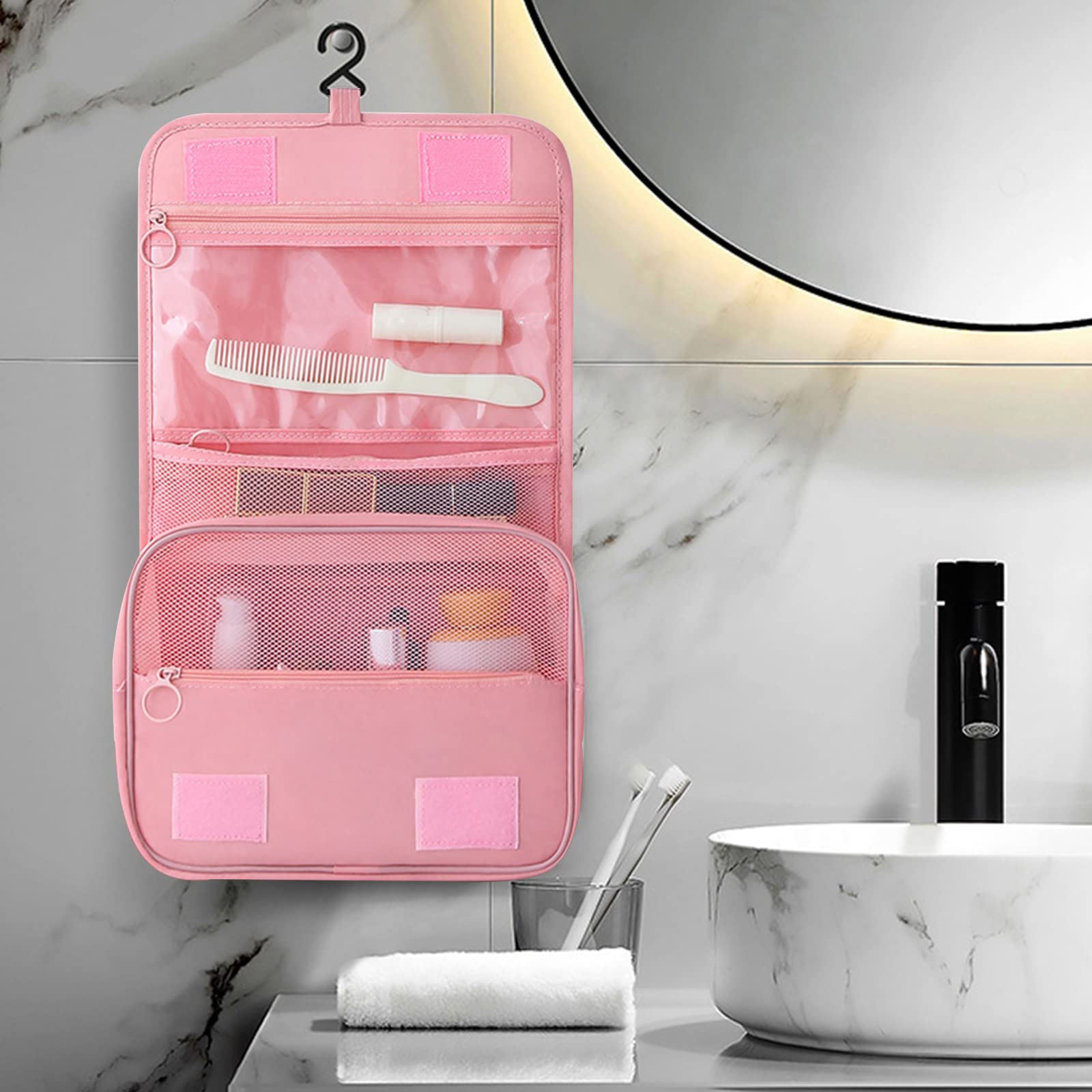 Borsa per il trucco trapuntata in cotone floreale rosa con fodera a quadretti rosa / Borse cosmetiche da viaggio Aesthetic Toiletry / Fatta a mano nel Regno Unito - Italia