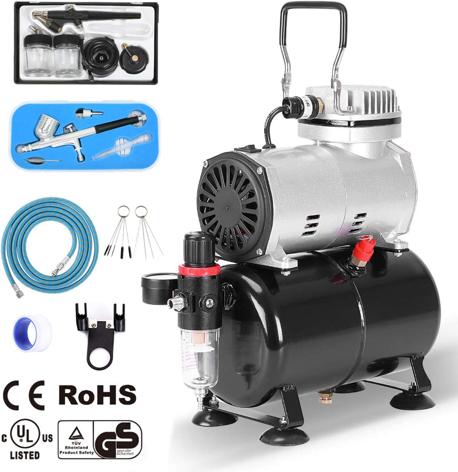 Airbrush Compressor kit Multi-Purpose Airbrushing System Dual Action Airbrushes