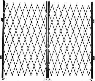 Double Folding Security Gate,7.22 FT H x 12 FT W Metal Safety Barrier Ga...