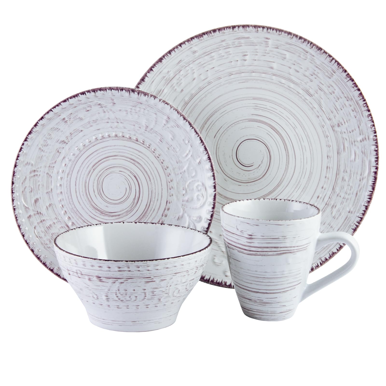 Elama Malibu Sands 16 Piece Dinnerware Set in Shell