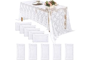 Chumia Lace Overlay Tablecloth: 10 Pack of Rectangular Elegance