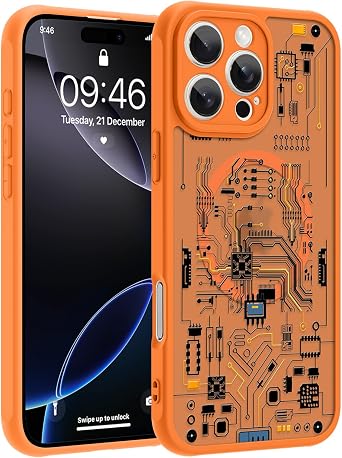 Magnetic Phone Case for iPhone 16 Pro Max - Orange