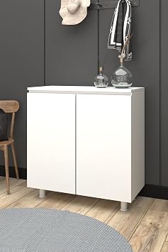 Simon Handleless Shoe Rack And Multi-Purpose Cabinet (WHITE)