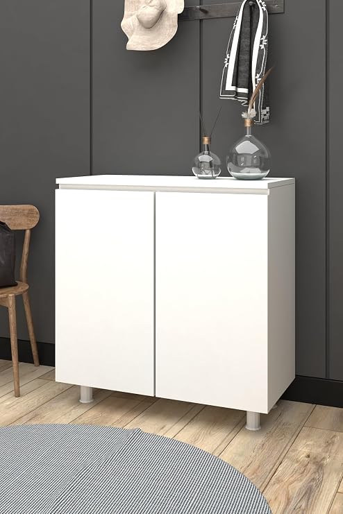 Simon Handleless Shoe Rack And Multi-Purpose Cabinet (WHITE)