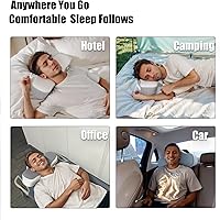Vista 7 de Bespilow Almohada de viaje para dormir, almohada de soporte cervical para el cuello para aliviar el dolor de cuello, almohada de espuma