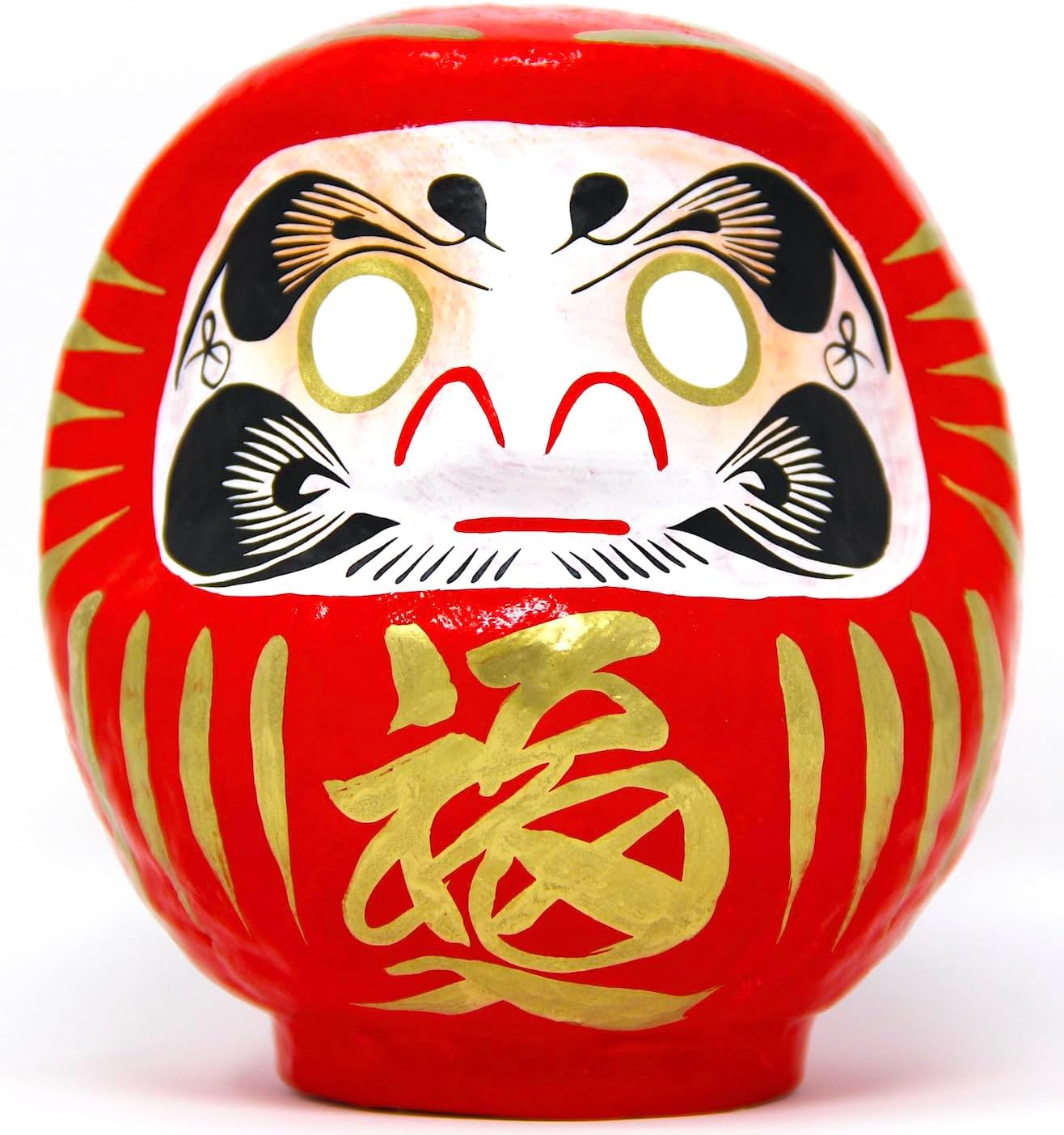 Daruma Doll – Red 12cm / 4.7 inch Height - Good Luck Japanese Goal Setting & Dharma Zen Spirit Lucky Charm Decoration Gift – Traditional Authentic Japanese Decor & Ornaments - Size 2 - Made in Japan