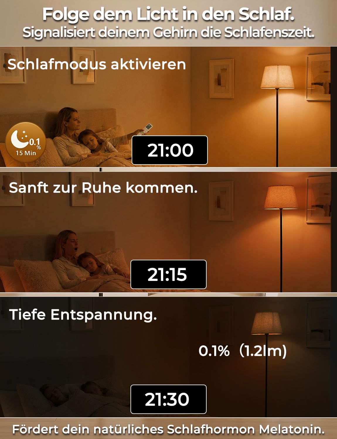 Stehlampe Wohnzimmer Dimmbar RGBDW mit Fernbedienung und Fußschalter, 9 Farben + 6 Dynamische Modi, 152cm Moderne Stehlampe mit 10W 1200LM LED Glühbirne, CRI92, Zeitschaltuhr, für Schlafzimmer & Büro