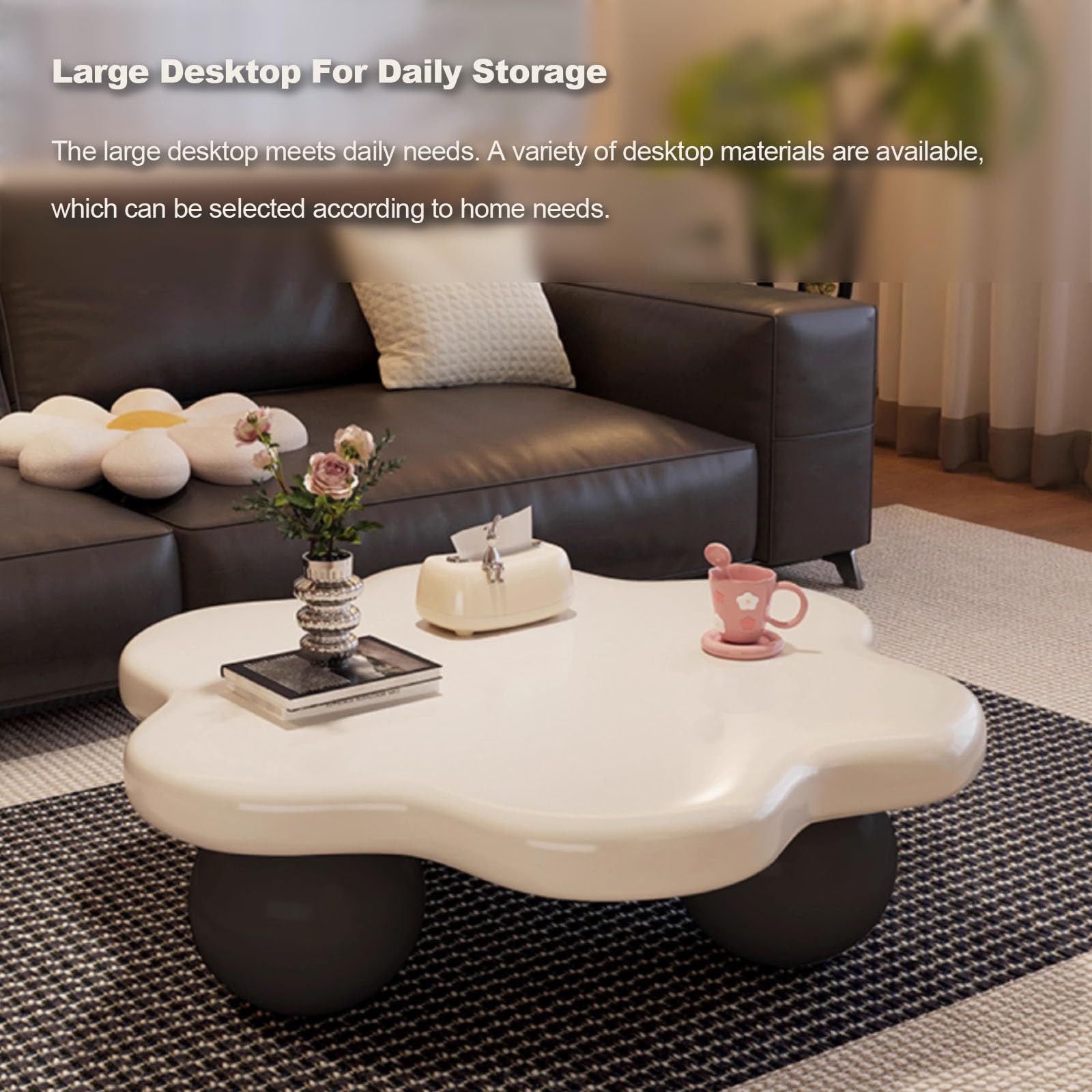 Amazon.com: WEIDPHL Irregular Coffee Table, Flower Shape End Table