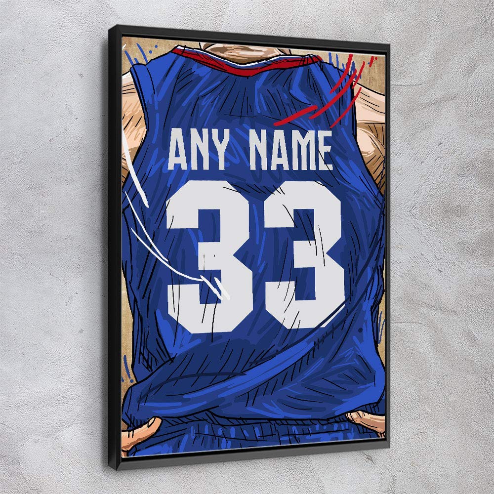 "AWESOMETIK" LA Clip/Basketball PERSONALIZED Jersey Canvas Print, Basketball Fan, Kids Decor, Man Ca
