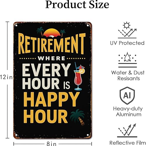 Miniatura 2 de Funny Retirement Gifts For Men Women Wall Decor Retro Metal Sign Poster for Garage Man Cave Bathroom Bedroom Farm Inspirational Popular Wall Art