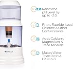 Santevia Gravity Water System - Countertop Model - Alkaline and Fluoride Filter | At Home Water Filter that Makes Water Alkaline and Adds Minerals | Chlorine and Fluoride Filter