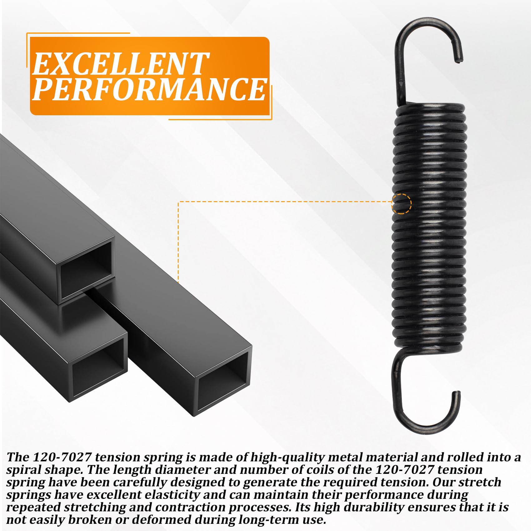 Muelle de tensión 120-7027, compatible con cortacésped Toro Timemaster & Quest Series 20199 20200 21199HD 21200 22200 22205 TE 22210 74670 74675 74680 74781 74784 74798, reemplazando ECS180CKA30000