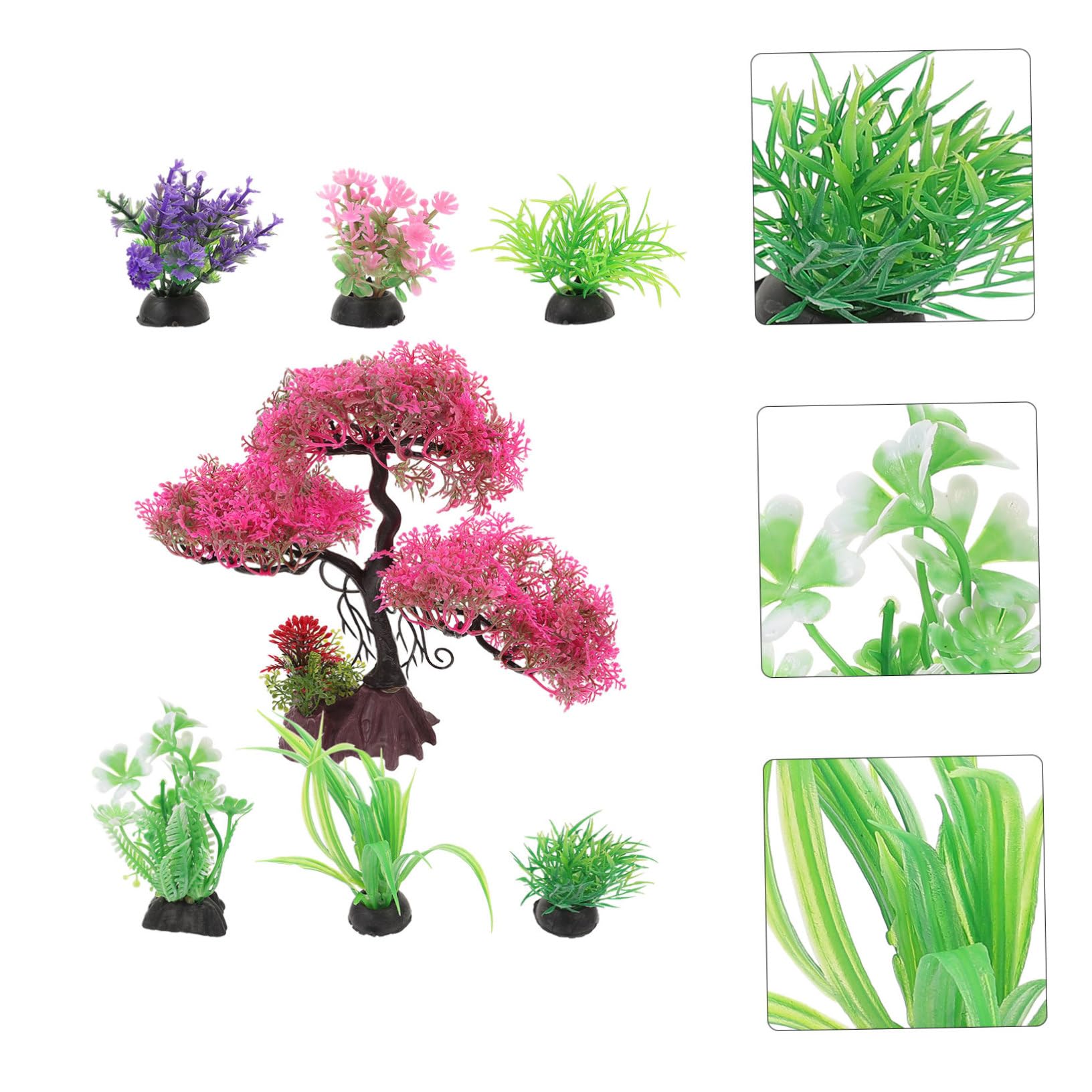 Sosoport 5 Sätze Aquarienlandschaftspflanzen Kunstpflanze Aquarienpflanzen Aus Kunststoff Aquariumdekor Gefälschte Haushaltspflanze Schwimmende Aquarienpflanzen Plastik 7 Stück * 5