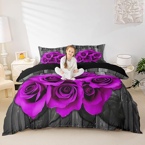 Miniatura 10 de Juego de funda de edredón para parejas, funda de edredón de retazos con corona, juego de ropa de cama Queen y King para niños y niñas, Mr Right Mrs.