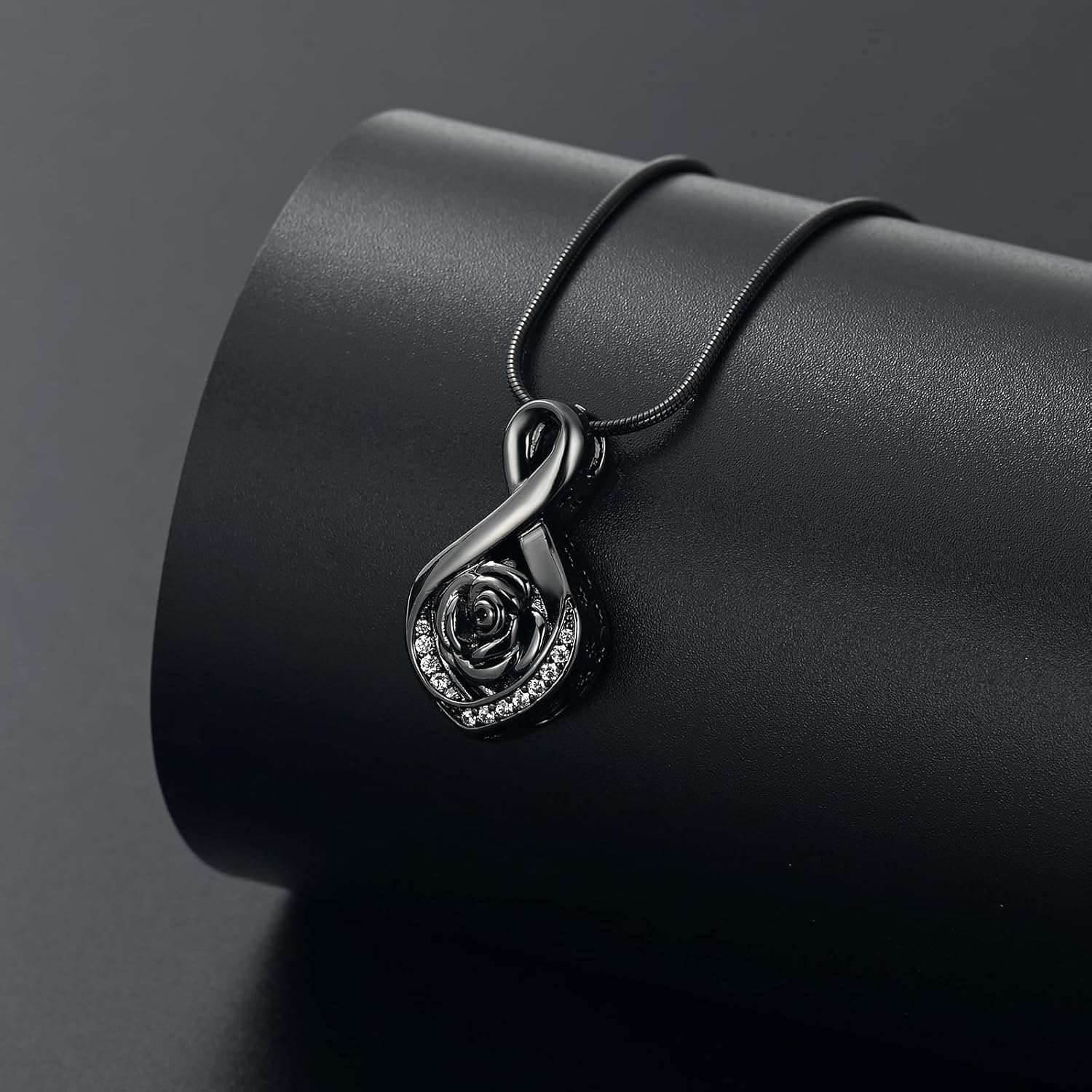Roseflower Cremation Jewelry for Ashes Infinity Urn Necklace for Ashes Memorial Keepsakes Jewelry for Women Girl Pets Loved One Memorial Jewelry - Image 6