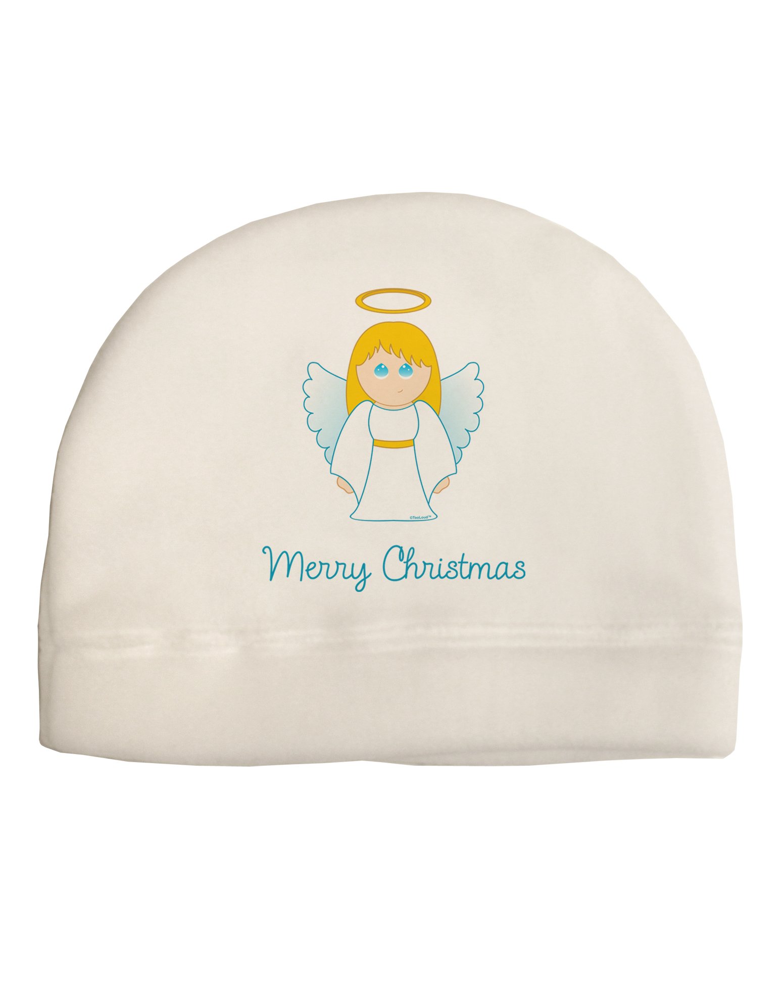 TOOLOUD Merry Christmas Cute Angel Girl Child Fleece Beanie Cap Hat White