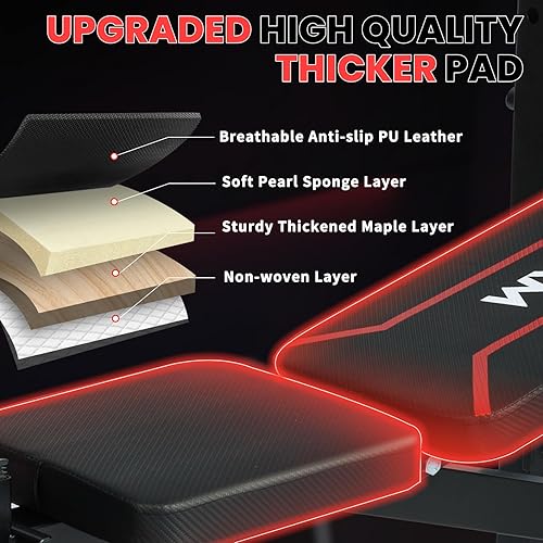 Miniatura 7 de Juego de banco de pesas olímpico 8 en 1 de 1500 libras extensiónflexión de piernasbíceps, juego de press de banca y soporte de barra con cierres de