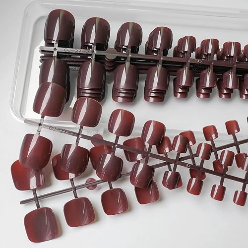 Miniatura 8 de LoveOurHome 240 uñas postizas de color a presión, cobertura completa, uñas postizas brillantes, cortas, cuadradas, azules, uñas postizas francesas,