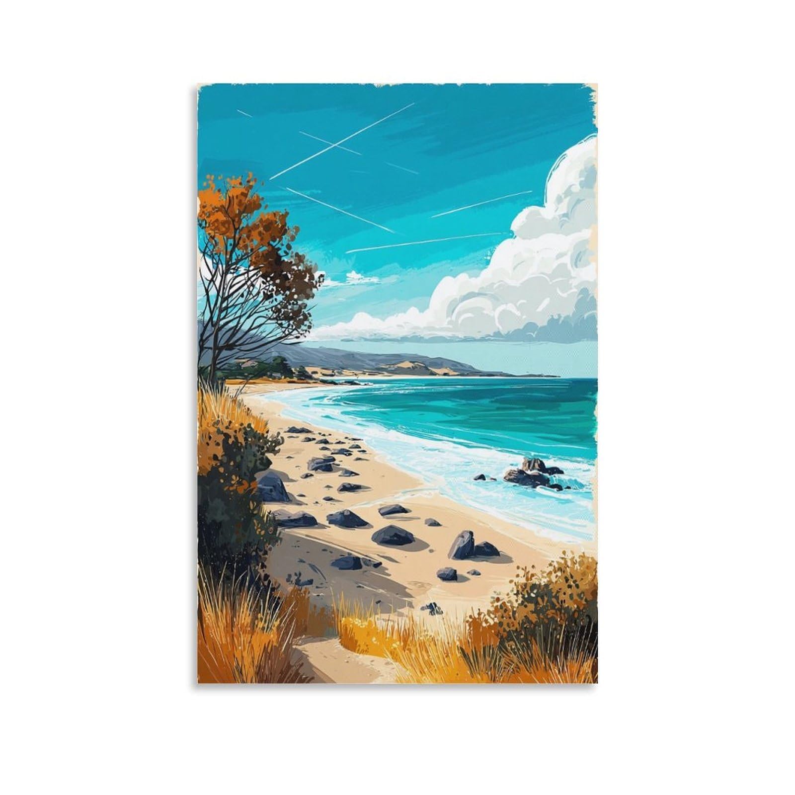 ZBBGGOZ Carmel Beach Poster 20x30inch(50x75cm) Canvas Wall Posters And Art Picture Print Modern Family Bedroom Decor