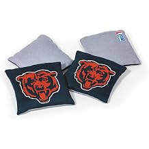 NFL Pro Football Chicago Bears Dual-Sided Bean Bags by Wild Sports, 4 Pack - Premium Toss Bags for Cornhole Sets
