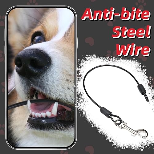 Miniatura 6 de PUPTECK Correa retráctil para perro con alambre de acero antimasticación, 360 sin enredos, para perros pequeños, medianos y grandes, resistente