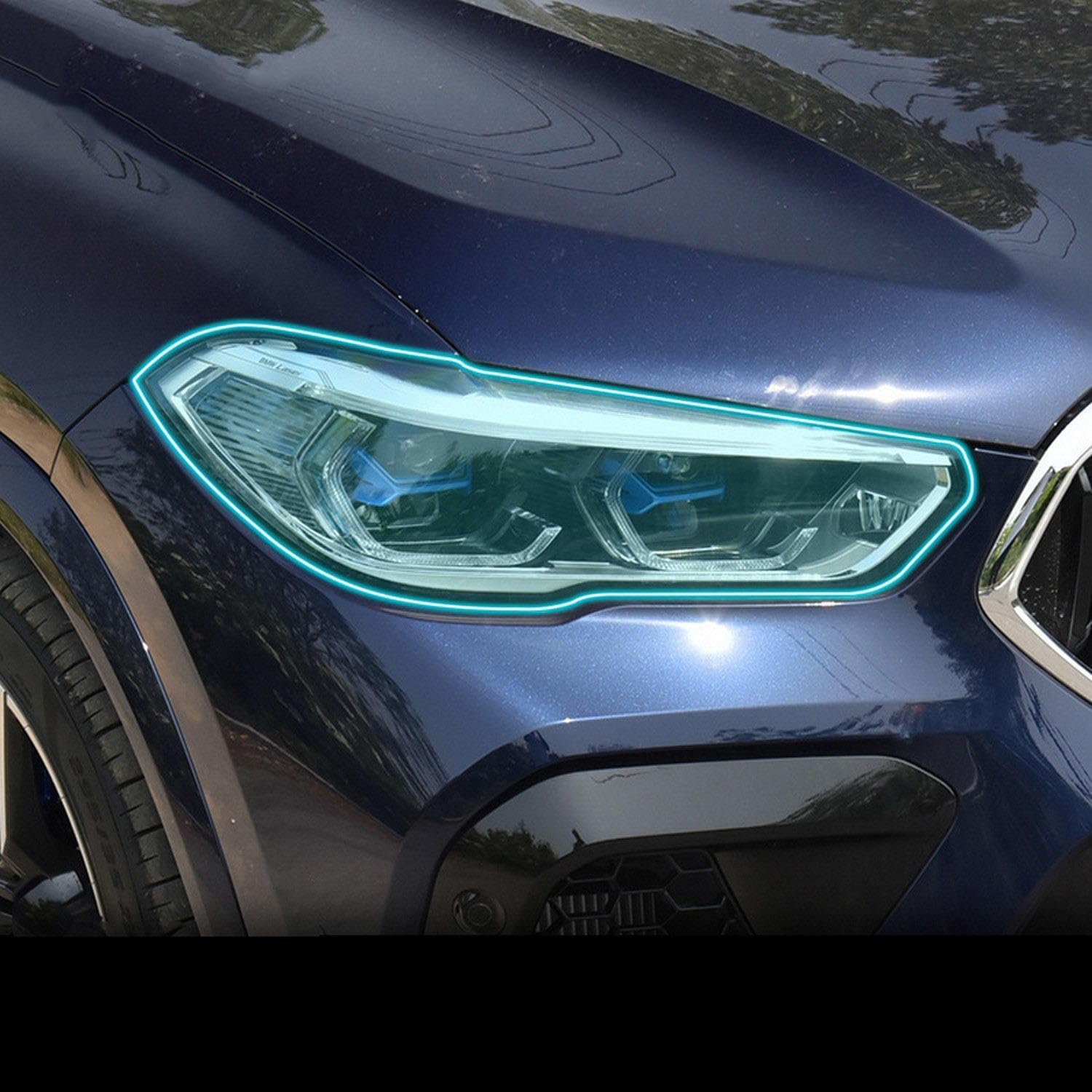 JCAKES Car Exterior Headlight Anti-Scratch TPU Protective Film Anti-Scratch Repair Film Accessories，for BMW X5M X6M F95 F96 2021-2023