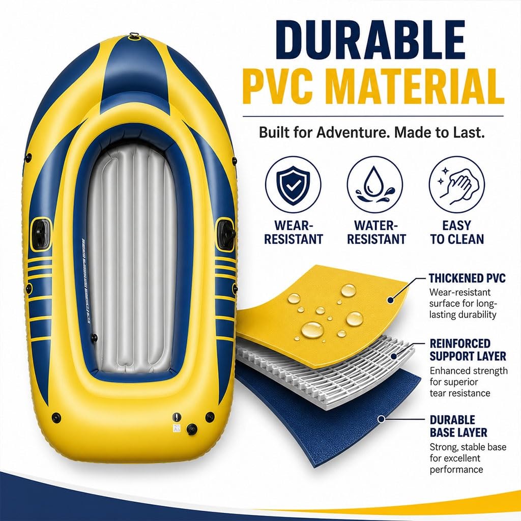 Kayak Gonfiabile Da Esterno, Canoa In PVC Durevole, Con 3 Camere D'Aria