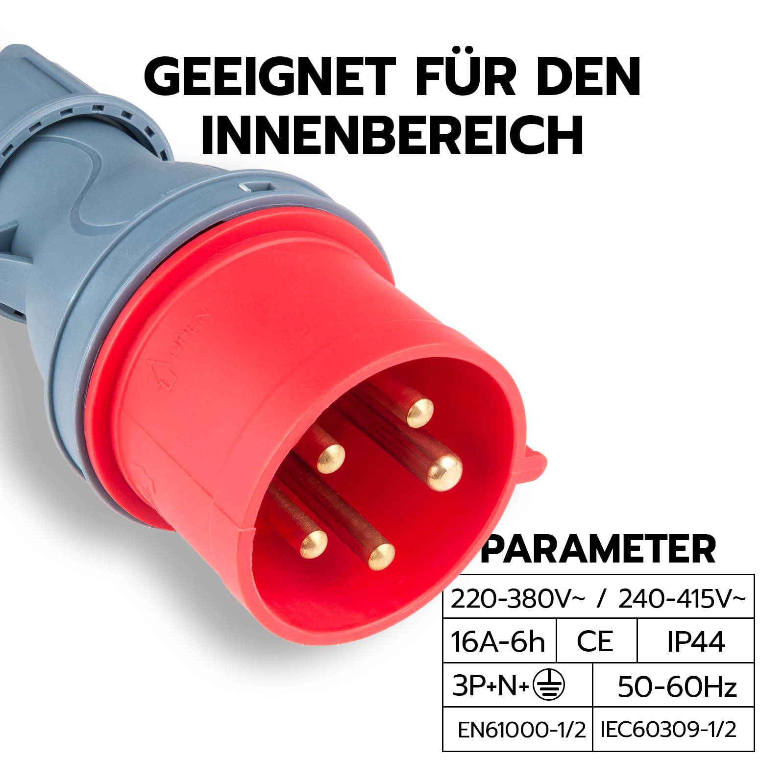 adattatore Tesla su adattatore CEE 5 Pin 16A, 0,3 m cavo di prolunga CEE portatile, adattatore caricatore Tesla per EV (5 Pin 16A)