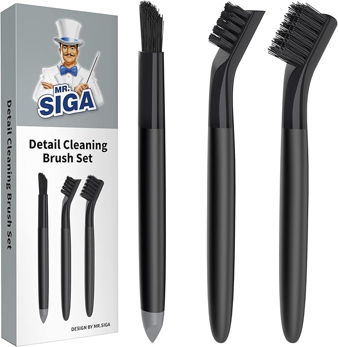 MR.SIGA Grout Cleaner Brush Set, Detail Cleaning Brush Set