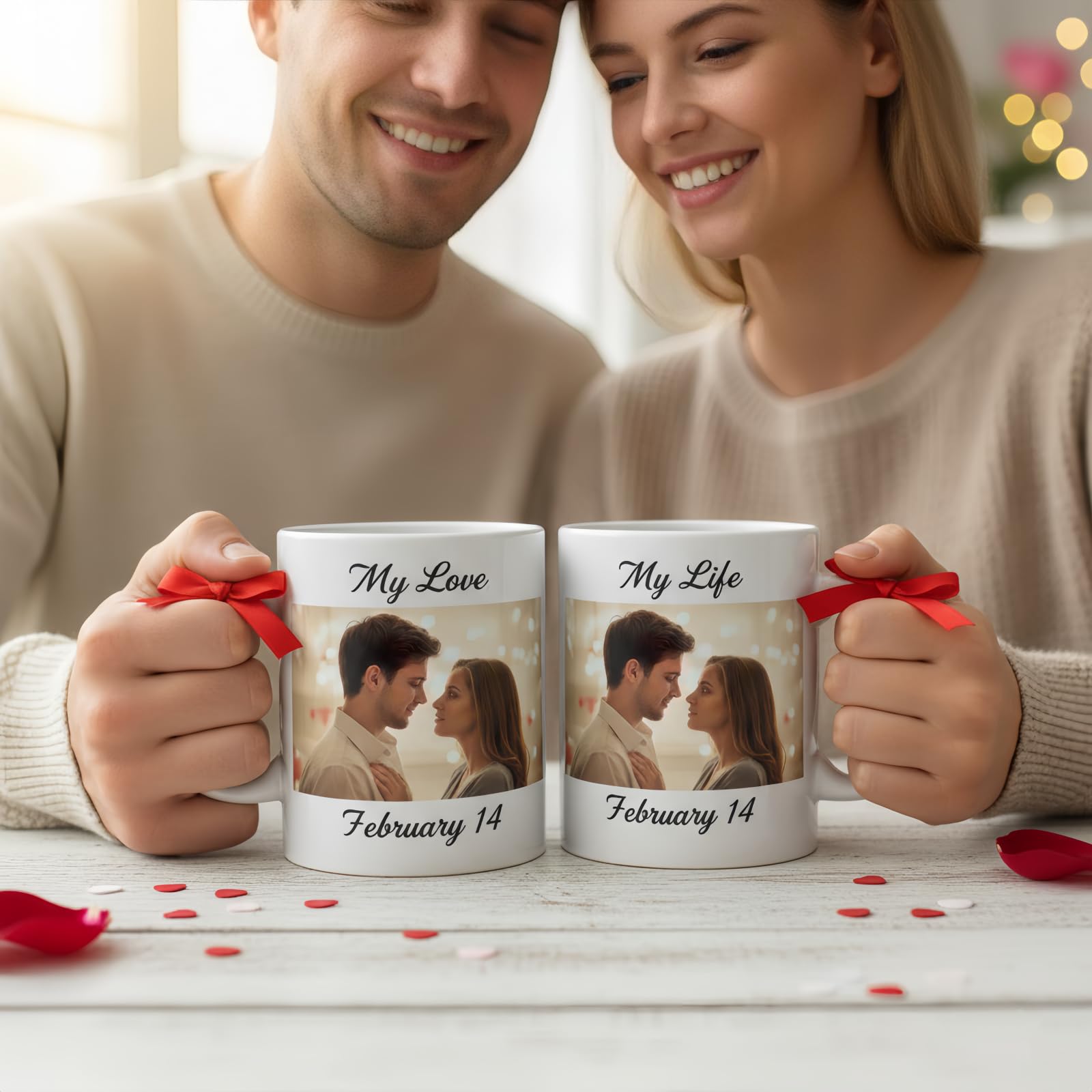 Tazza Personalizzata Con Foto e Testo, Fino a 3 Foto, Tazza Personalizzata Ceramica, Idea Regalo Compleanno Amica, Festa della Mamma e San Valentino