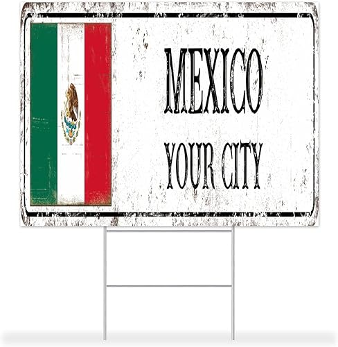 Miniatura 2 de Yard Sign Mexico Lawn Signs National Flag Corrugated Plastic Sign Heavy Duty Rust 2-Sided Print MADE IN USA 18x24 Inch Party Decorations