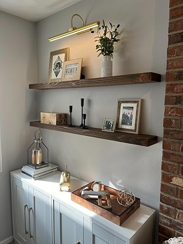 Miniatura 7 de Joel's Antiques - Estante de pared flotante  Decoración de madera de 60 pulgadas y estante largo para chimenea, estantería y granja  Soporte rústico