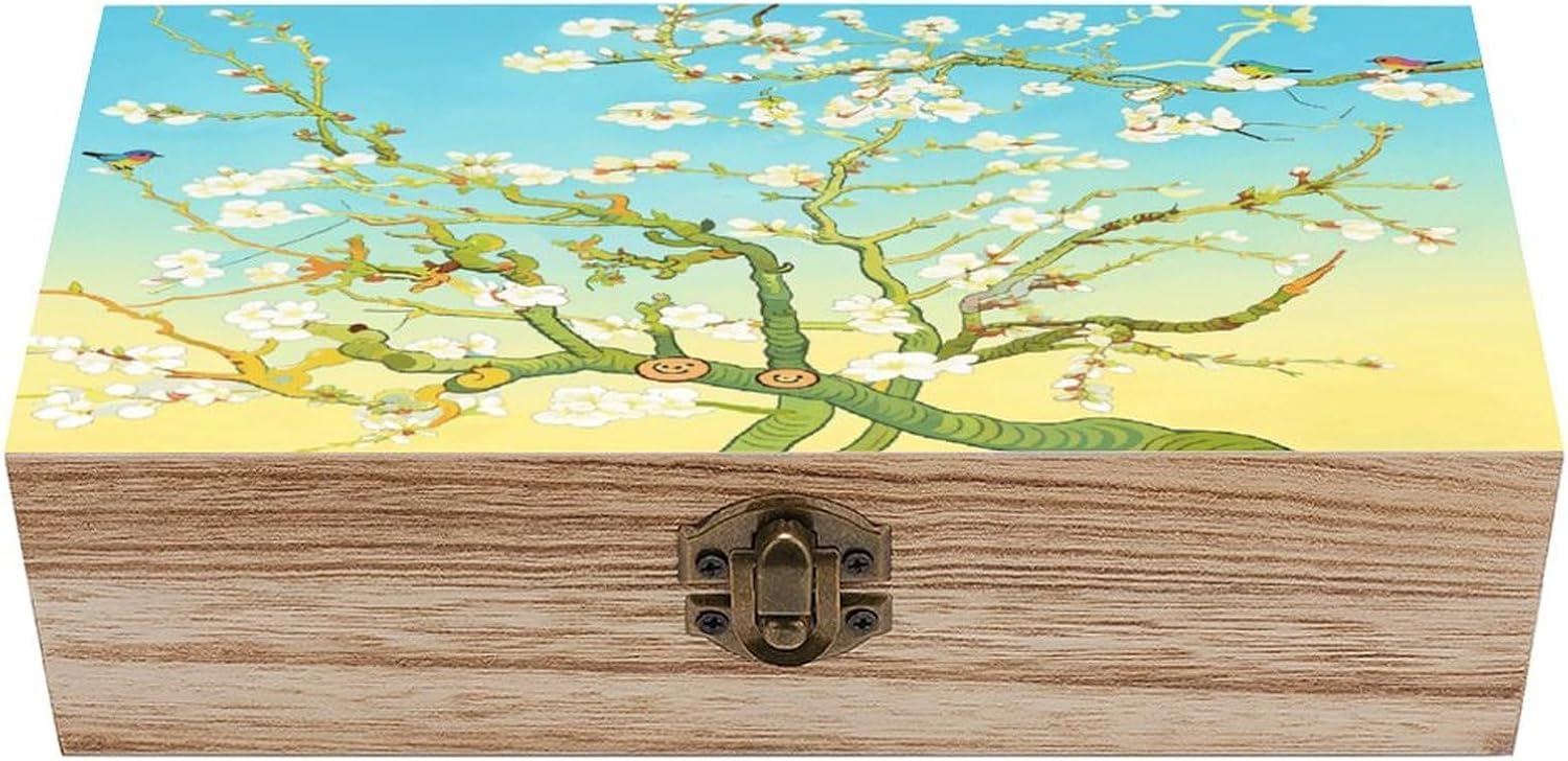 Spring Blossoms in Full Bloom Wood Box Rectangular Organizer Box