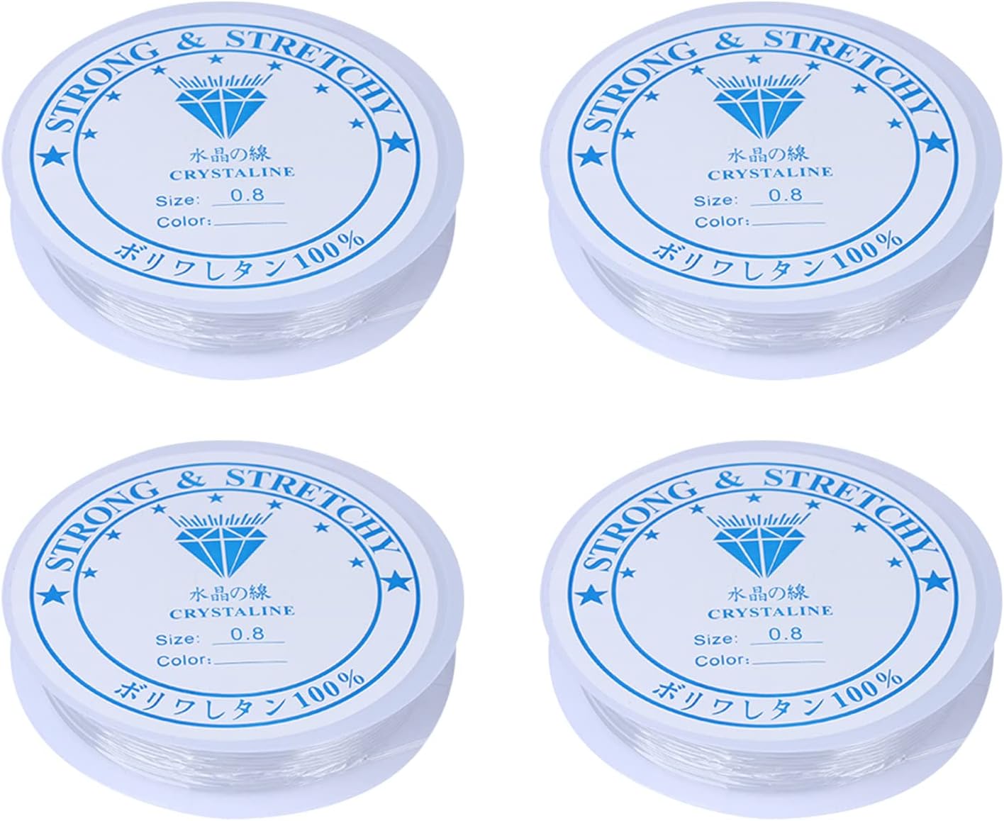 4 Rolls 0.8mm Crystal String Stretch Line,Clear Nylon ThreadInvisible ...