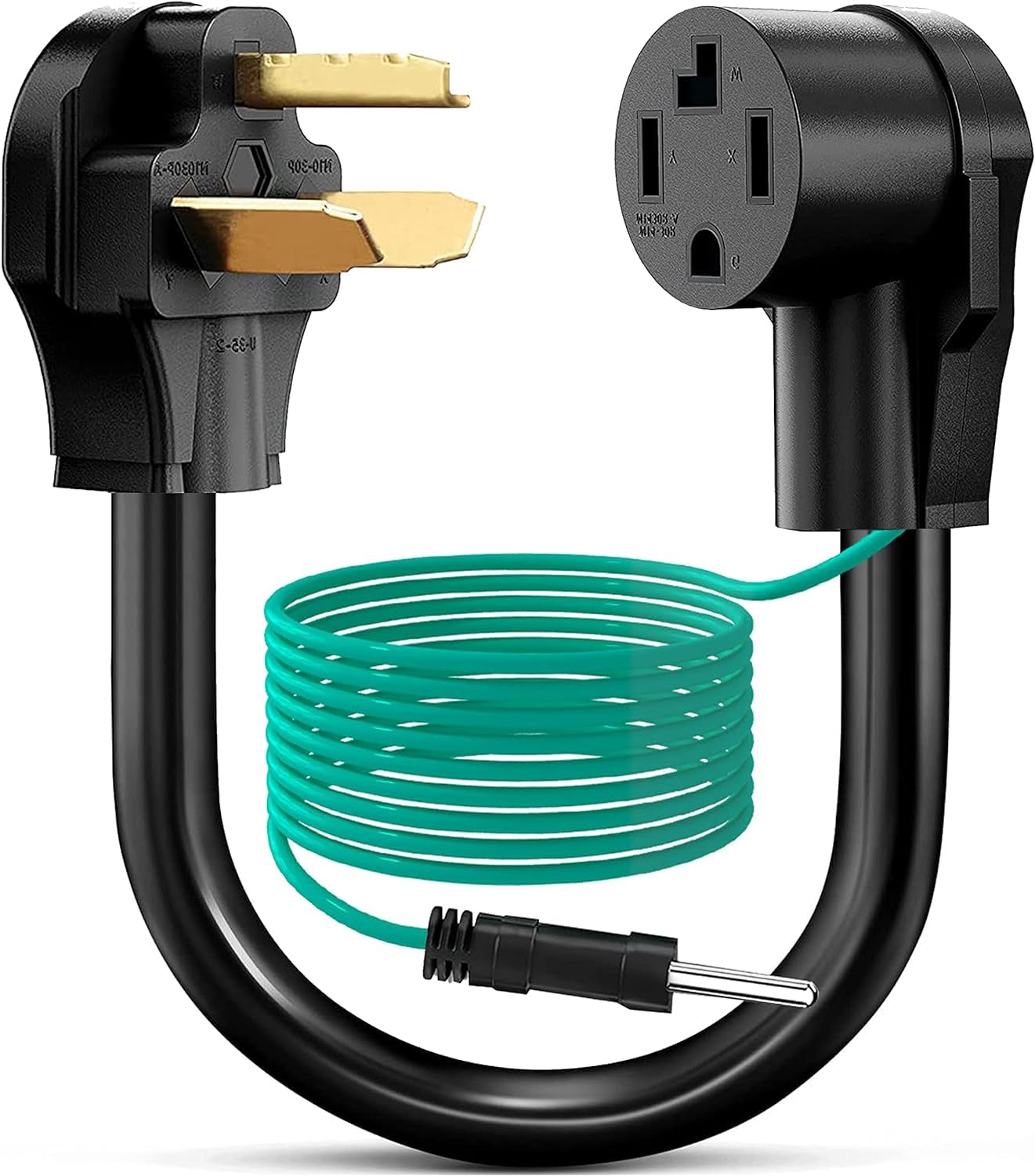 Moogiitools Dryer Adapter 4 Prong to 3 Prong, 4P Newer Dryer to 3P Older House, Dryer Convert Cord NEMA 10-30P Plug to 14-30R Receptacle, 220V 30 Amp