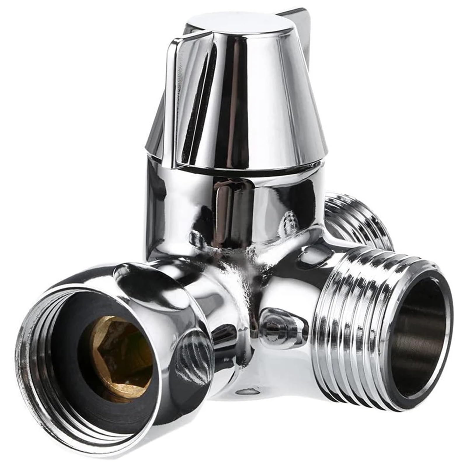 1 Uds. Válvula angular for grifo, desviador de 3 vías, adaptador T de 1/2 ", válvula de agua, accesorios de baño Para Cocina, BañO